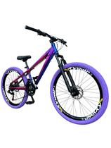 Bicicleta 26 Gta Rebel Freeride Cor Camaleão 21v Aros Vmaxx Freio Disco Pneu Flame Roxo