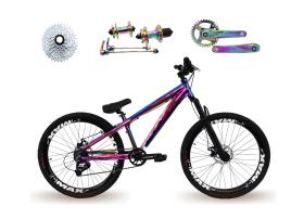 Bicicleta 26 Gta Rebel Freeride Cor Camaleão Single 8v Cubo Barulhento Pedivela Camaleão Freio a Disco Rodas Vmaxx Pneu Flame