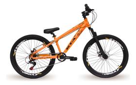 Bicicleta 26 Gta Rebel Freeride Cor Laranja Single 7v Aros Vmaxx Freio Disco Pneu Flame