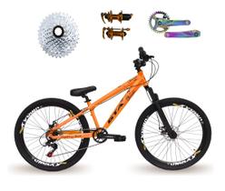 Bicicleta 26 Gta Rebel Freeride Cor Laranja Single 8v Cubo Barulhento Pedivela Camaleão Rodas Vmaxx Freio a Disco Pneu Flame Bicicleta 26 Gta Rebel Freeride Cor Laranja Single 8v Cubo Barulhento Pedivela Camaleão Rodas Vmaxx Freio a Disco Pneu Flame