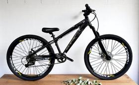 Bicicleta 26 Gta Rebel Freeride Cor Preto Single 7v Aros Vmaxx Freio Disco Pneu Flame