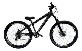 Bicicleta 26 Gta Rebel Freeride Cor Preto Single 7v Freio a Disco Aro Vmaxx Pneu Flame