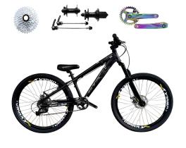 Bicicleta 26 Gta Rebel Freeride Cor Preto Single 8v Cubo Barulhento Pedivela Camaleão Freio a Disco Rodas Vmaxx Pneu Flame