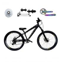 Bicicleta 26 Gta Rebel Freeride Cor Preto Single 8v Cubo Barulhento Pedivela Camaleão Freio Disco Aros Vmaxx Pneu Flame