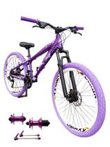 Bicicleta 26 Gta Rebel Freeride Cor Roxo 24v Cubo Barulhento k7 Freio a Disco Aro Vmaxx DH Pneu Flame Roxo