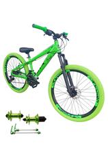 Bicicleta 26 Gta Rebel Freeride Cor Verde 24v Cubo k7 Barulhento Freio a Disco Rodas Vmaxx Pneu Flame Verde