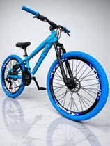 Bicicleta 26 Gta Rebel Freeride DH Cor Azul 21v Freio a Disco Aros Vmaxx Pneu Flame Azul Bicicleta 26 Gta Rebel Freeride DH Cor Azul 21v Freio a Disco Aros Vmaxx Pneu Flame Azul