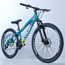 Bicicleta 26 vikingx 21v index - tuff x-25 - azul/amarelo