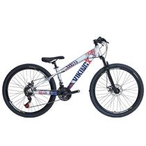 Bicicleta 26 vikingx 21v index tuff x 25 prata e azul