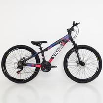 Bicicleta 26 vikingx 21v index - tuff x-25 - preto/rosa