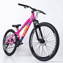 Bicicleta 26 vikingx 21v index - tuff x-25 - rosa/azul