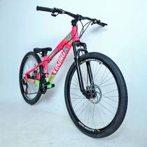 Bicicleta 26 vikingx 21v index - tuff x-25 - rosa/verde