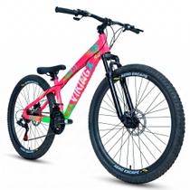 Bicicleta 26 vikingx 21v index tuff x 25 rosa/verde