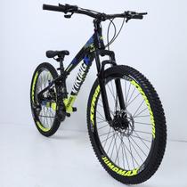 Bicicleta 26 vikingx 21v shimano - tuff x-25 - preto/amarelo