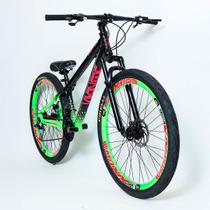 Bicicleta 26 vikingx 21v shimano - tuff x-44 - preto/neon