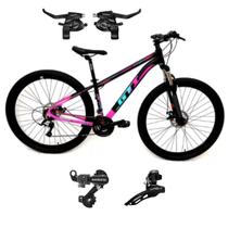 Bicicleta 29 Gti Roma Mtb Aluminio Off Road 21v Shimano Freio à Disco Mecânico Suspensão Confortável