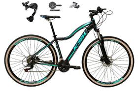 Bicicleta 29 Ksw Mwza Feminina Alumínio Câmbio Shimano Alívio e Altus 27v Freio Hidráulico Garfo Com Trava Pneu com Faixa Bege - Preto/Azul