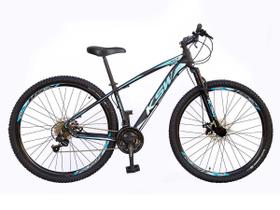 Bicicleta 29 KSW XLT 21 Velocidades Relação Shimano e Suspensão de 100mm de Cursor com Trava Freio a Disco