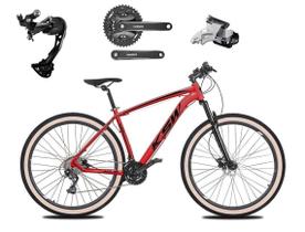 Bicicleta 29 Ksw Xlt Alumínio Câmbio Traseiro Shimano Alívio e Altus 27v Freio Hidráulico Garfo Com Trava Pneu com Faixa Bege - Vermelho