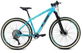 Bicicleta 29 Ksw Xlt Garfo Trava 11v Hidráulica 1x11 Garfo com Trava no Ombro Pneu com Faixa Bege - Azul