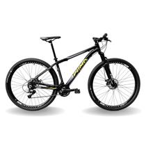 Bicicleta 29 puma lince 21v index, freio mec, susp 80mm rad7, preto com branco e amarelo, 17 - PUMABIKE