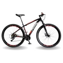 Bicicleta 29 pumabike lince 24v steez, freio mec, susp 80mm, preto branco e vermelho, 19