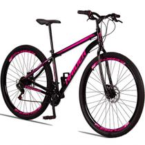Bicicleta 29 Raider Sport Aço 21 Marchas Freio A Disco Preto+rosa Bicicleta 29 Raider Sport Aço 21 Marchas Freio A Disco Preto+rosa