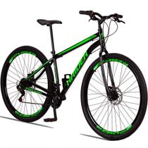 Bicicleta 29 Raider Sport Aço 21 Marchas Freio A Disco Preto+verde