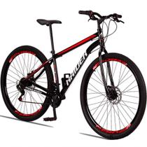 Bicicleta 29 Raider Sport Aço 21 Marchas Freio A Disco Preto+vermelho Bicicleta 29 Raider Sport Aço 21 Marchas Freio A Disco Preto+vermelho