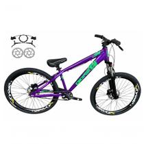 Bicicleta 4trix Freeride Aro 26 Quadro Alumínio 21 Marchas Freio a Disco Hidráulico Gios Roxo