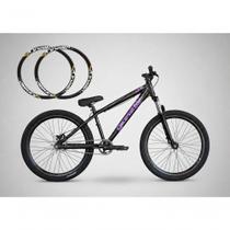 Bicicleta 4trix Freeride Downhill Aro 26 Quadro Alumínio 21 Marchas Gios Preto Roxo