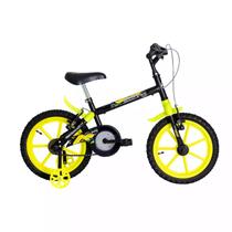 Bicicleta A16 Dino Amarelo e Preto TK3 Bicicleta A16 Dino Amarelo e Preto TK3