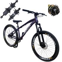 Bicicleta Absolute Brutus Pro 26 Freeride Manobras Monomarcha Freios Hidraulico Roxo Cubo Cassete