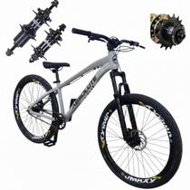 Bicicleta Absolute Brutus Pro Aro 26 Grau Weeling Manobras Monomarcha Gancheira Horizontal Cinza Claro Cubo Cassete Aro Vmaxx