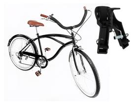 Bicicleta Adulto Aro 26 Caiçara vintage Com Cadeirinha Preto Bicicleta Adulto Aro 26 Caiçara vintage Com Cadeirinha Preto