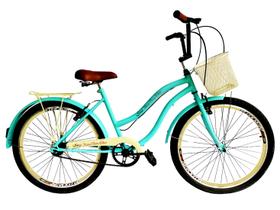Bicicleta adulto passeio aro 26 com cesta sem marcha tiffany - Maria Clara Bikes