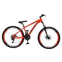 Bicicleta Aero RBX Aro 26 Quadro Alumínio - Laranja Neon - Freio a Disco Kit Shimano