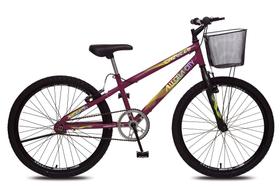 Bicicleta Allegra City Aro 24 Sem Marchas Freios V-brake e Cestão Colli