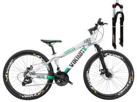 Bicicleta Aluminio Aro 26 VikingX Tuff25 2x9v 18 Velocidades Freio a Disco Hidráulico com Trava no Ombro