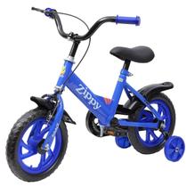 Bicicleta Aro 12 Azul Infantil Com Rodas De Apoio Freio Para Crianças 3 A 6 Anos