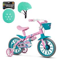 Bicicleta Aro 12 Charm Nathor Rodinhas Garrafinha e Capacete