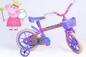 Bicicleta Aro 12 Infantil Feminina Rosa e Lilás - Personagem