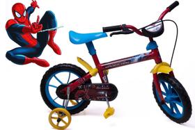 Bicicleta Aro 12 Infantil Masculina Vermelho /Azul/Amarelo - Personagem