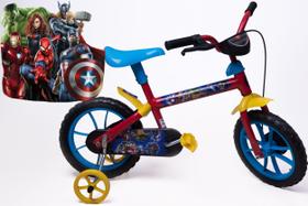 Bicicleta Aro 12 Infantil Masculina Vermelho /Azul/Amarelo - Personagem - OLK Bike