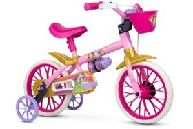 Bicicleta aro 12 infantil nathor princesas rosa/amarelo