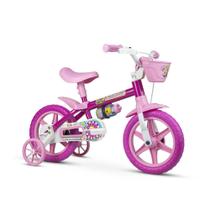 Bicicleta Aro 12 Nathor Flower Com Garrafinha - Rosa
