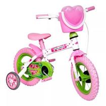 Bicicleta aro 12 para menina rosa sweet heart com bolsa
