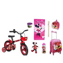 Bicicleta Aro 12 Personagem Infantil Minnie Mouse 8 Itens