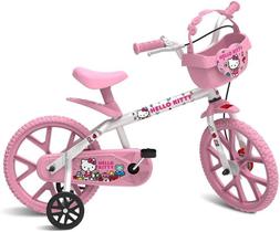 Bicicleta Aro 14 Com Rodinhas Hello Kitty Bandeirante - 3344