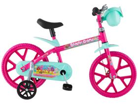 Bicicleta Aro 14 Infantil Bandeirante 3046 Sweet Game Rosa